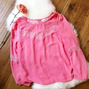 Pink Long Sleeve Blouse